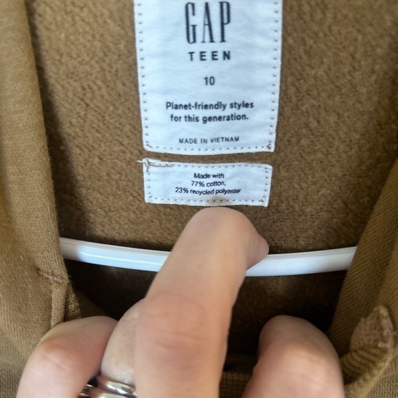 GAP Teen size 10 camel Brown Hoodie - Picture 3 of 6